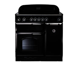 RANGEMASTER  Classic 90 Electric Ceramic Range Cooker - Black & Chrome